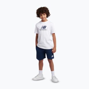 Детски комплект New Balance Stacked Logo Tee & FT Short nb bright white