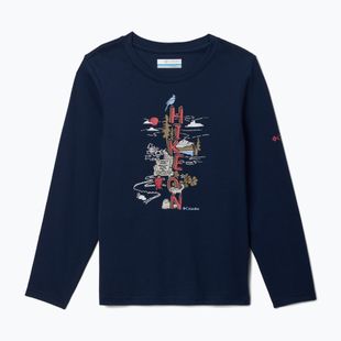 Детска блуза с дълъг ръкав за трекинг Columbia Dobson Pass Graphic Tee collegiate navy/hike on