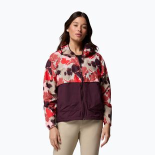 Дамско ветроустойчиво яке Columbia Spire Valley Printed Windbreaker washed red ikatbloom print/moonvista