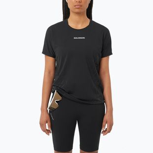 Дамска тениска за бягане Salomon Sense Aero SS Tee GFX deep black