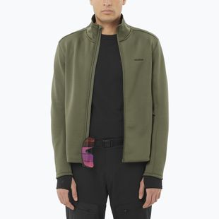 Мъжки суитшърт Salomon Outline Warm Fleece Full Zip grape leaf