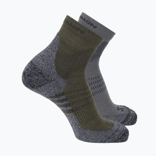 Чорапи Salomon X Ultra Access Quarter 2 pairs excalibur/olive night