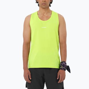 Мъжка тениска за бягане Salomon Sense Aero Singlet GFX acid lime