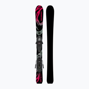 Детски ски за спускане със ски автомати Salomon QST Jr Black XS + C5 GW black/neon punch