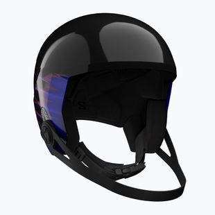 Детска скиорска каска Salomon Equipe Fis + Chinguard Jr black/flames