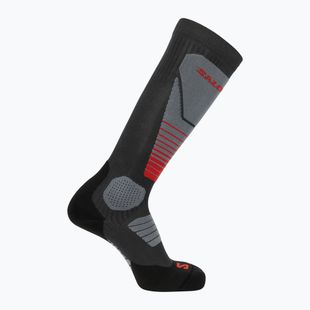 Скиорски чорапи Salomon S/Pro Anthracite/Medium Grey/Fiery Red