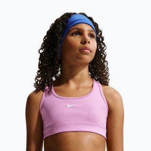 Детски спортен сутиен Nike Swoosh light magenta/white