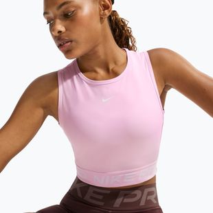 Дамски тренировъчен топ Nike Pro Dri-Fit pink foam/white