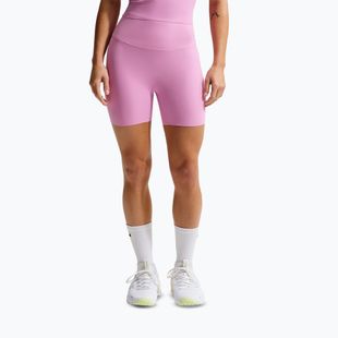 Дамски къси панталони/шорти Nike Zenvy High Waisted Biker 5" light magenta/white