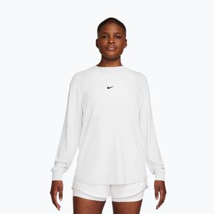 Дамска блуза с дълъг ръкав за тренировка Nike One Relaxed Dri-Fit white/black