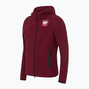 Мъжки футболен суитшърт Nike Tech Fleece Poland Full Zip Hoodie team red