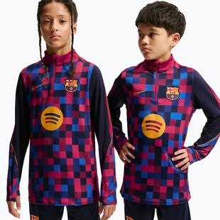 Детски футболен суитшърт Nike FC Barcelona Dri-Fit Strike Drill Top noble red/noble red/mineral yellow