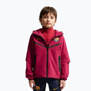 Детско футболно яке Nike FC Barcelona Tech Full Zip noble red/black/mineral yellow