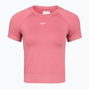 Дамска тренировъчна тениска Nike Pro Seamless Dri-Fit peony/white
