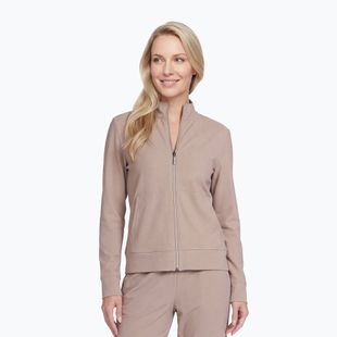 Дамски суитшърт SKECHERS GO Luxe Rib Everyday Full Zip taupe/brown