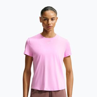 Дамска тренировъчна тениска Nike One Classic pink rise/white