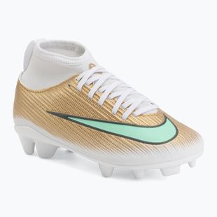 Детски футболни обувки Nike Jr. Mercurial Superfly 11 Club "Kylian Mbappé" metallic gold/green glow