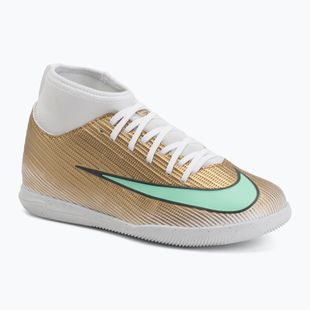 Детски футболни обувки Nike Jr. Mercurial Superfly 11 Club "Kylian Mbappé" metallic gold/green glow