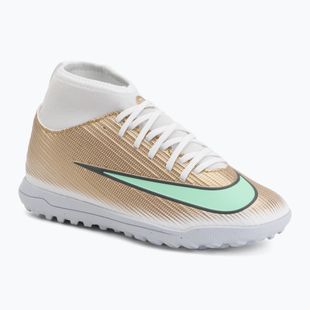Детски футболни обувки Nike Jr. Mercurial Superfly 11 Club "Kylian Mbappé" metallic gold/green glow