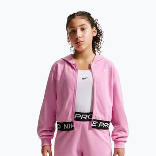 Детски суитшърт Nike Pro Fleece pink rise/pink rise/black/white