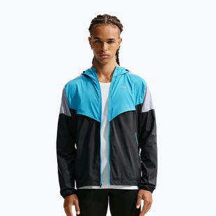 Мъжко яке за бягане Nike Impossibly Light Windrunner black/light current blue/wolf grey