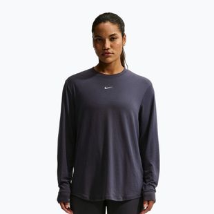 Дамска блуза с дълъг ръкав за тренировка Nike One Relaxed Dri-Fit gridiron/white