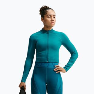 Дамски суитшърт за тренировка Nike Pro Seamless Full Zip Top bright spruce