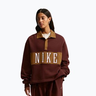 Дамски суитшърт Nike Studio Fleece Medium Weight mystic dates/light british tan/sail