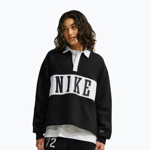 Дамски суитшърт Nike Studio Fleece Medium Weight total black/sail/sail
