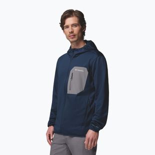 Мъжки трекинг суитшърт Columbia Tall Heights Hdd Grid Fleece Full Zip collegiate navy/city grey