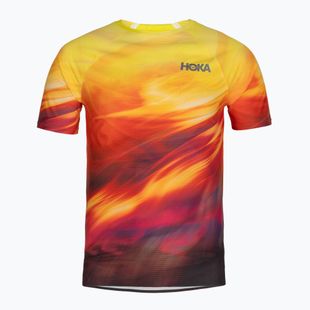 Мъжка тениска за бягане HOKA Race Day Short Sleeve TR PRT hoka citrus print
