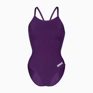 Дамски цял костюм за плуване Arena Team Light Drop Solid plum/white