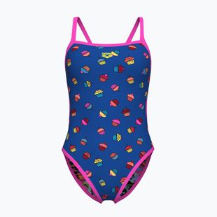 Дамски бански костюм от една част arena Reversible Swimsuit Challenge Back royal multi/shocking pink