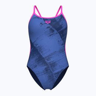 Дамски цял бански костюм arena Arch Lace Back multi blue/navy/shocking pink