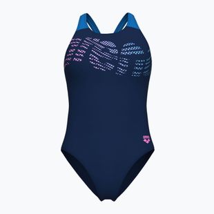 Дамски цял бански костюм Arena Flowing V Back navy/turquoise