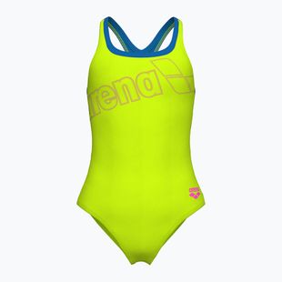Дамски цял бански костюм Logo Swim Pro artic lime/blue china