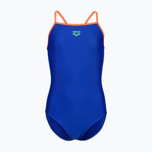 Детски цял бански костюм arena Light Drop Solid neon blue/team orange/team orange