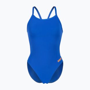 Дамски цял бански костюм arena Team Swimsuit Challenge Solid neon blue/team orange
