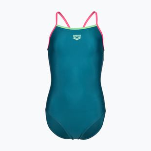 Детски цял бански костюм arena Light Drop Solid deep teel/shocking pink/verbena