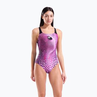 Дамски цял костюм за плуване arena Peacock Swim Pro Back multi pink/black