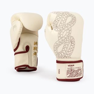 Боксови ръкавици Venum Serpenti Boxing burgundy/ivory