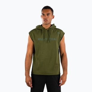 Мъжки суитшърт Venum Muay Thai VT Sleeveless Hoodie military green