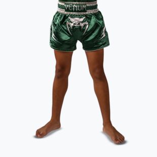 Детски шорти за тренировка Venum Inferno Muay Thai forest green/off white