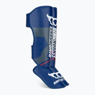 Протектори за пищяли и стъпала Venum Ringhorns Charger Shin navy blue/red