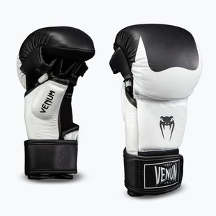 Ръкавици за ММА Venum Attack 2.0 Sparring Leather black/white