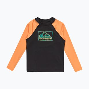 Детска блуза с дълъг ръкав за плуване Quiksilver Everyday UPF50 black/tangerine