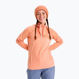 Дамски суитшърт ROXY Sayna Half Zip peach pink roxygram tonal