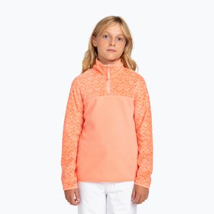 Детски суитшърт ROXY Whitecamp Half Zip Girl peach pink roxygram tonal