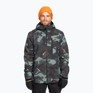 Мъжко яке за сноуборд Quiksilver Mission Printed block puzzle camo sea spray
