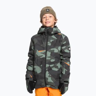 Детско яке за сноуборд Quiksilver Mission Printed block puzzle camo sea spray